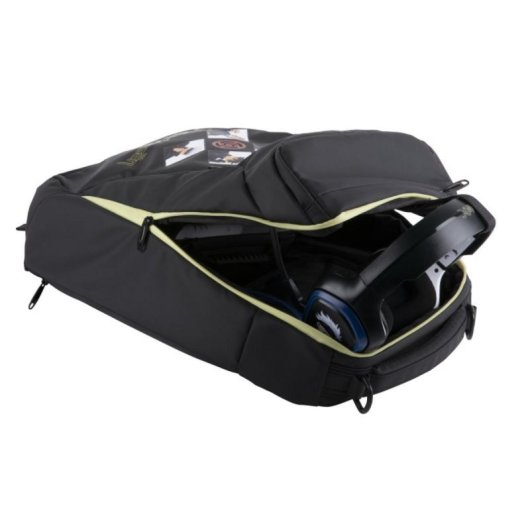 Mochila Konix KX JUJUTSU 17'', Negro/Oro, Nylon, Resistente al Agua, 27L, Gaming