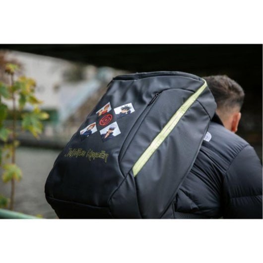 Mochila Konix KX JUJUTSU 17'', Negro/Oro, Nylon, Resistente al Agua, 27L, Gaming