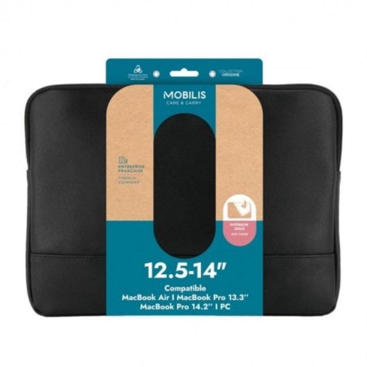 Funda Mobilis Origine 2 para portátil 14" resistente a golpes y agua, negro, neopreno