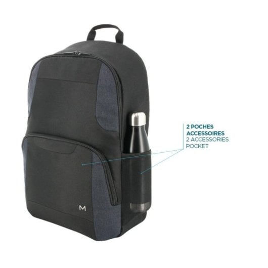 Mochila Mobilis The One Basic 17" Poliéster Negro/Marina Resistente al Agua 25L Unisex