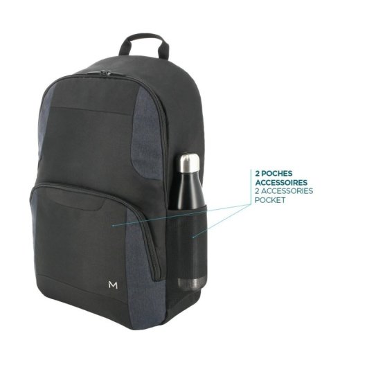 Mochila Mobilis The One Basic 17" Poliéster Negro/Marina Resistente al Agua 25L Unisex