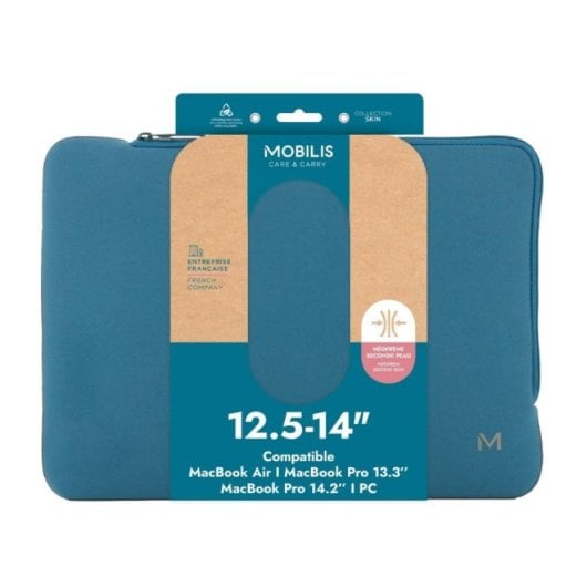Funda Mobilis 049018 Neopreno Azul Gris MacBook Pro 13''/14'' Resistente Cremallera