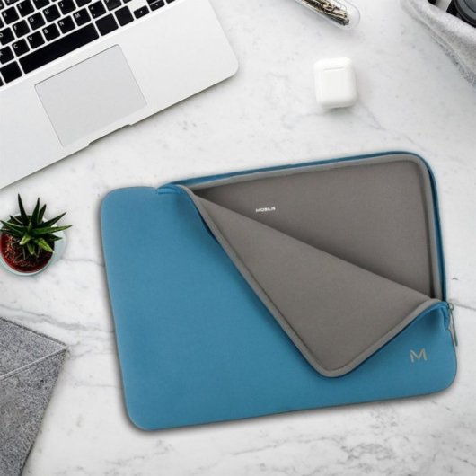 Funda Mobilis 049018 Neopreno Azul Gris MacBook Pro 13''/14'' Resistente Cremallera