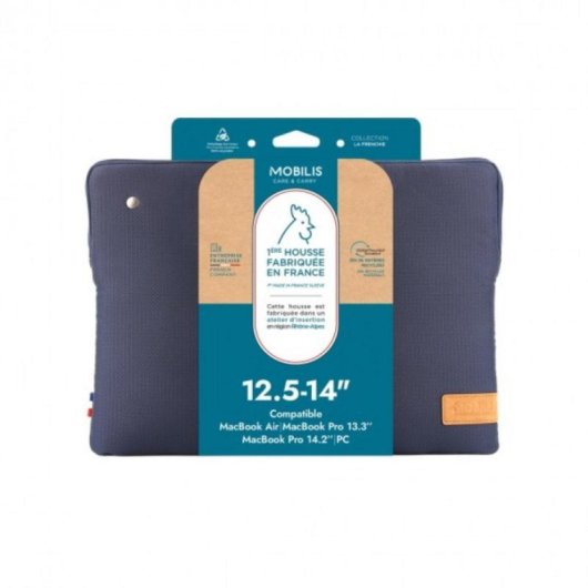 Funda Mobilis 069001 Azul para MacBook Pro 13/14” Nylon Resistente a Golpes y Rayones