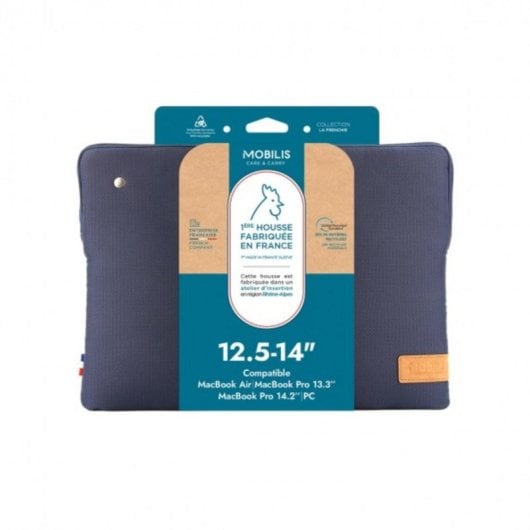 Funda Mobilis 069001 Azul para MacBook Pro 13/14” Nylon Resistente a Golpes y Rayones