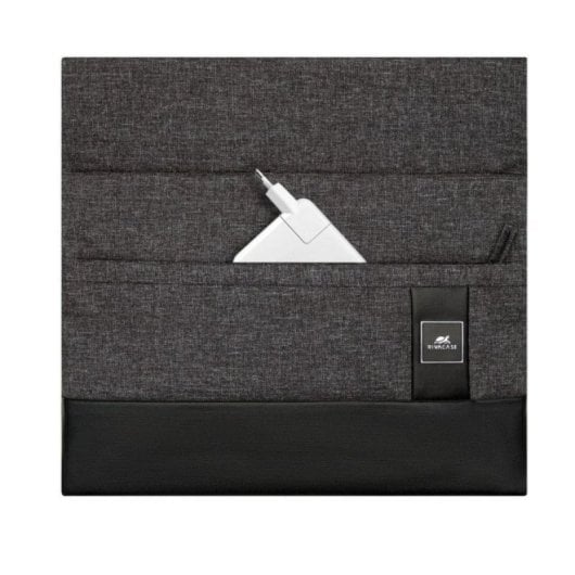 Funda Rivacase 8802 para portátil 13.3" Poliéster Poliuretano Negro Gris compartimento tableta
