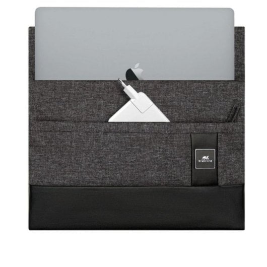 Funda Rivacase 8802 para portátil 13.3" Poliéster Poliuretano Negro Gris compartimento tableta