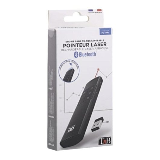 Präsentationslaser T'nB AIRMOUSE2 IR kabellos Wiederaufladbar Schwarz Präsentationslaser T'nB AIRMOUSE2 IR kabellos Wiederaufladbar Schwarz