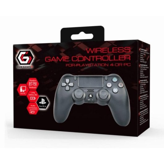 Gamepad Gembird JPD-PS4BT-02 Inalámbrico/Alámbrico Negro Bluetooth PS4/PC Doble Vibración LED