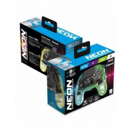 Gamepad Spirit of Gamer Neon Bluetooth Transparente 10 Modos RGB Macro Turbo 900mAh