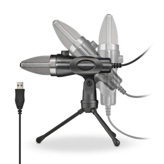 NGS MS120 Microfone Cardioide USB para Streaming/Podcast com Monitor e Baixa Latência Preto