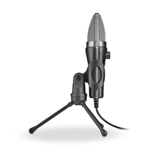 NGS MS120 Microfone Cardioide USB para Streaming/Podcast com Monitor e Baixa Latência Preto