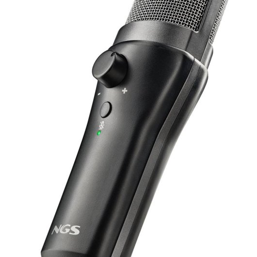 Microphone NGS MS120 USB cardioïde streaming podcast noir