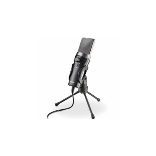 Microphone NGS MS120 USB cardioïde streaming podcast noir