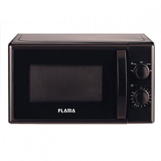 Microondas Flama 1834FL 20L 800W Giratorio Encimera Negro Apertura Lateral