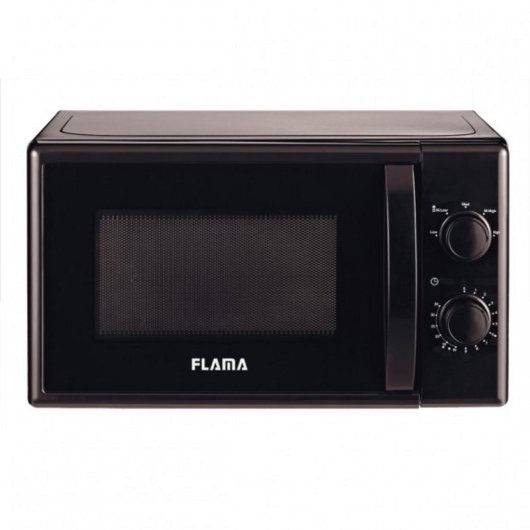 Microondas Flama 1834FL 20L 800W Giratorio Encimera Negro Apertura Lateral