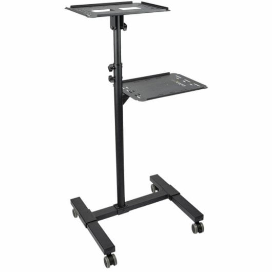 StarTech ADJPROJCART Carro Suporte Móvel para Portátil e Projetor com Altura Ajustável e 2 Estantes Aço