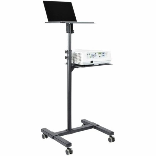 StarTech ADJPROJCART Carro Suporte Móvel para Portátil e Projetor com Altura Ajustável e 2 Estantes Aço