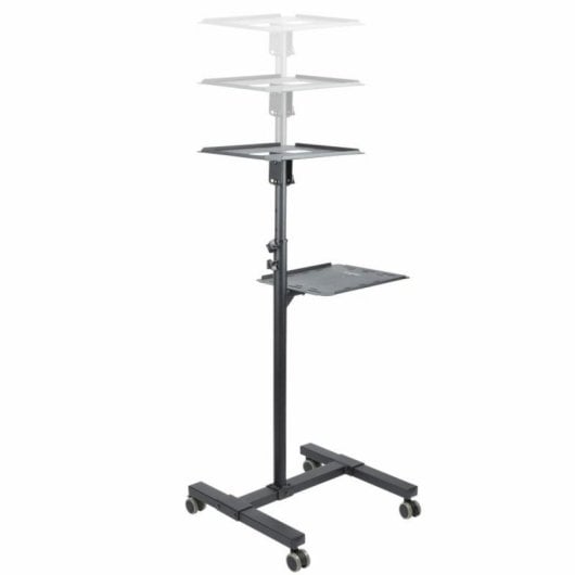 StarTech ADJPROJCART Carro Suporte Móvel para Portátil e Projetor com Altura Ajustável e 2 Estantes Aço