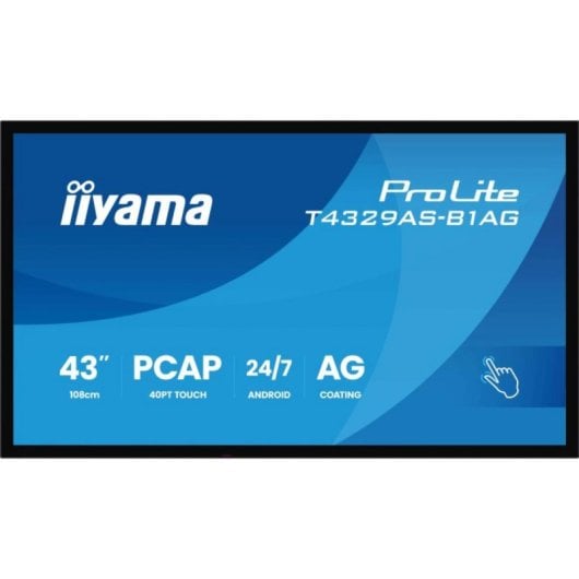 Panel interactivo iiyama T4329AS-B1AG 4K 42.5'' LED 20 puntos táctiles Android WiFi 24/7