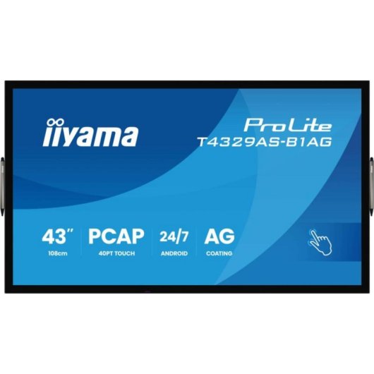 Panel interactivo iiyama T4329AS-B1AG 4K 42.5'' LED 20 puntos táctiles Android WiFi 24/7