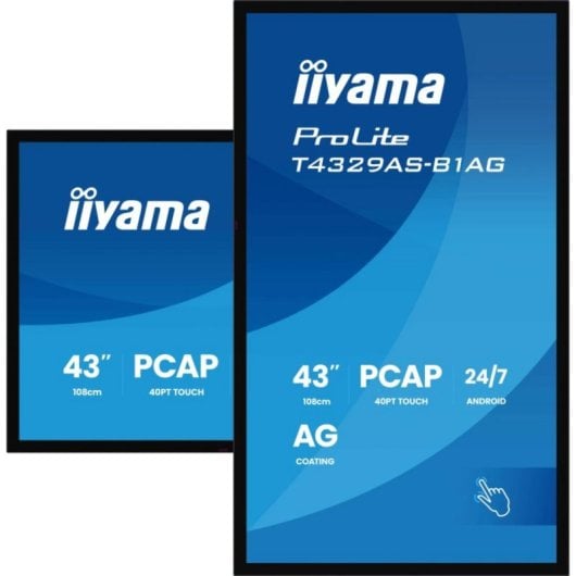Panel interactivo iiyama T4329AS-B1AG 4K 42.5'' LED 20 puntos táctiles Android WiFi 24/7