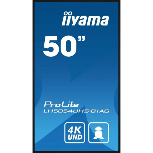Monitor Digital Signage iiyama LH5054UHS-B1AG 49.5" 4K 500cd/m² WiFi Android 11 24/7 Negro