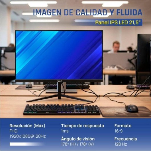 Monitor PC iggual ML21S 21.5" Full HD 120Hz IPS 1ms HDMI DP Frameless