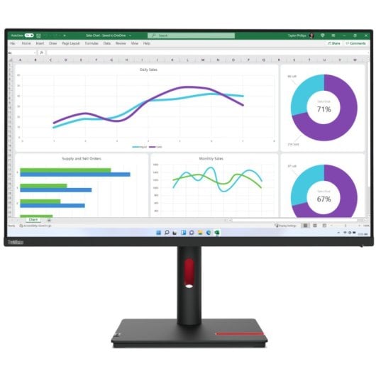 Monitor Lenovo ThinkVision T32h-30 31.5" IPS Quad HD 60Hz USB-C 90W Ethernet Pivot VESA Negro