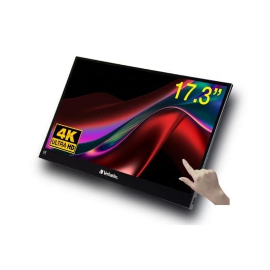 Monitor portátil Verbatim 32239 17.3" 4K Ultra HD IPS Táctil HDR FreeSync USB-C HDMI Negro