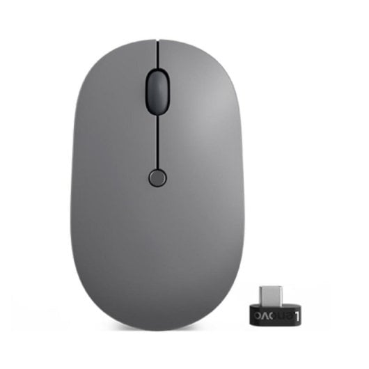 Ratón Lenovo Go Ambidextro 2400 DPI Óptico RF inalámbrico Negro Gris USB-C