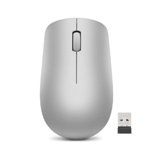 Ratón Lenovo 530 Inalámbrico Óptico Ambidextro 1200DPI Gris Platino USB Nano Receptor