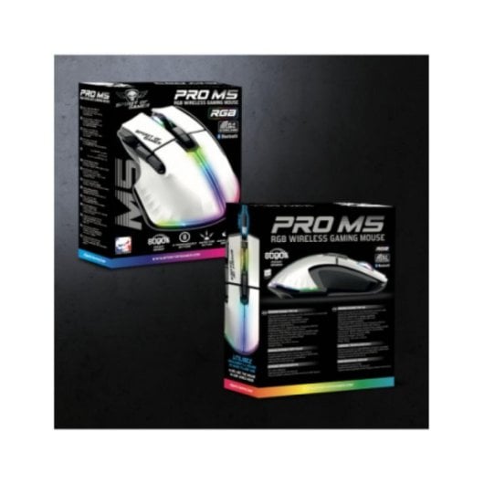 Spirit of Gamer PRO M5 Artic Rato Wireless com 8000DPI, 8 Botões e RGB Branco