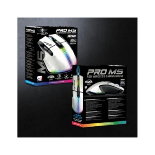 Spirit of Gamer PRO M5 Artic Rato Wireless com 8000DPI, 8 Botões e RGB Branco