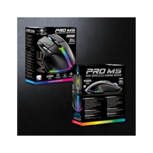 Ratón Spirit of Gamer PRO M5 DARK Wireless 8000 DPI 8 Botones RGB Negro