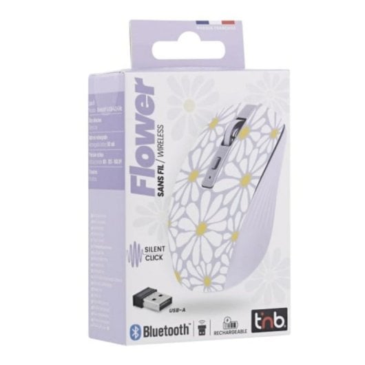 Rato T'nB MWXFLOWER Bluetooth + USB Type-A 1600 DPI Multicolor Direito