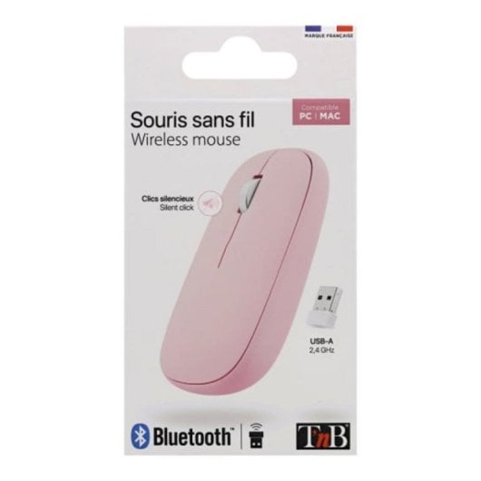 Ratón T'nB MWCOLORPK Bluetooth Ambidextro 1200DPI Rosa Pilas Incluidas USB A