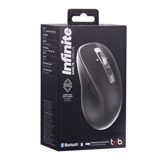 Ratón TnB MWINFINITE Bluetooth 3200 DPI 6 Botones Negro Mano Derecha