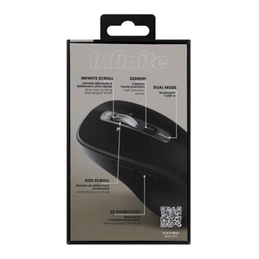 Maus T'nB MWINFINITE Bluetooth 3200 DPI Schwarz Rechtshänder Maus T'nB MWINFINITE Bluetooth 3200 DPI Schwarz Rechtshänder