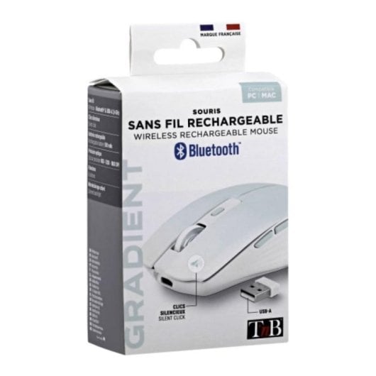 Souris T'nB MWGRADIENTBL Bluetooth USB Type-C 1600 DPI Blanc