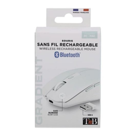 Souris T'nB MWGRADIENTBL Bluetooth USB Type-C 1600 DPI Blanc