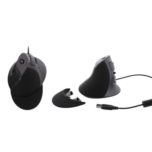 Ratón T'nB MUERGOV ergonómico vertical con cable retroiluminación 1600 DPI negro