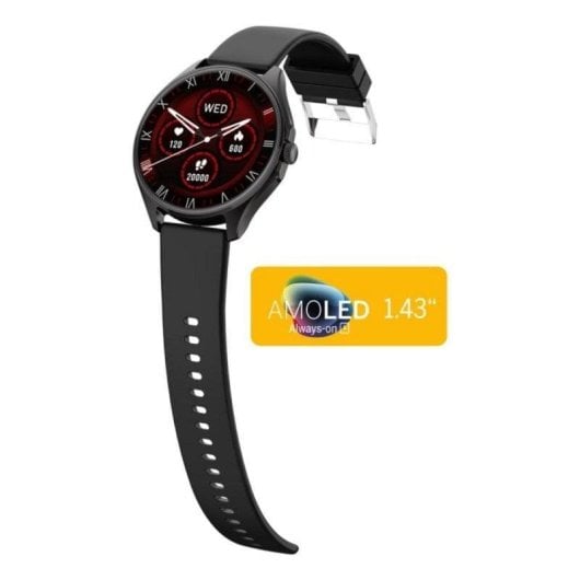 Beafon 402 GPS Bluetooth 51,5mm AMOLED Preto Metal Silicone IP67 SpO2 Pulsómetro