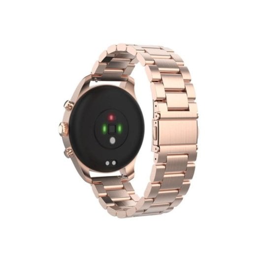 Reloj inteligente Forever SW-800 Verfi 1.3" IPS, Resistente Agua IP68, Banda Metal Oro S/M