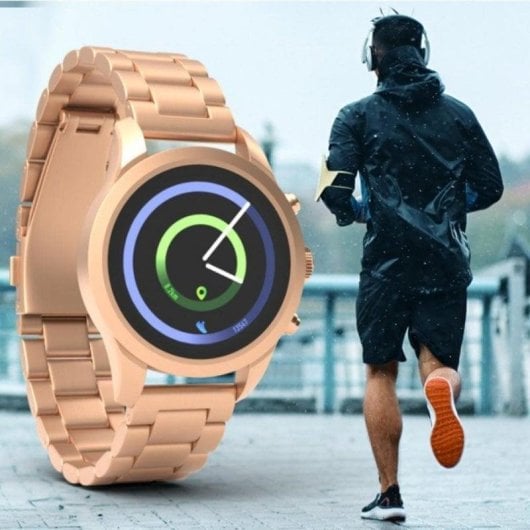 Forever SW-800 Verfi Bluetooth 1,3" IPS Gold S/M IP68 Pulsmesser Schlafmonitor SOS