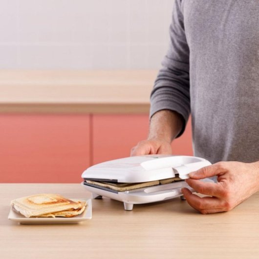 Sandwichera Solac Buon Sandwich II 750W Antiadherente Blanca 2 Sándwiches Compacta