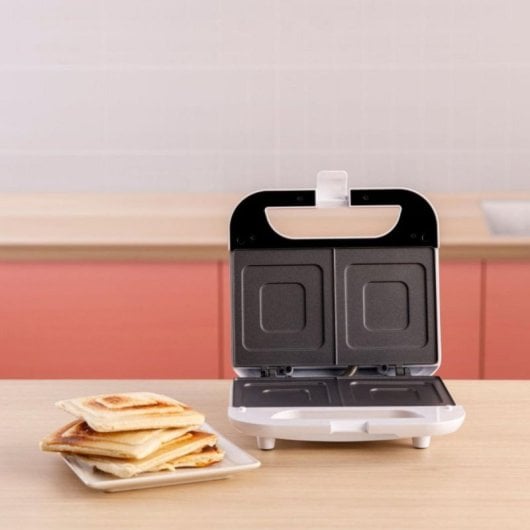 Sandwichera Solac Buon Sandwich II 750W Antiadherente Blanca 2 Sándwiches Compacta
