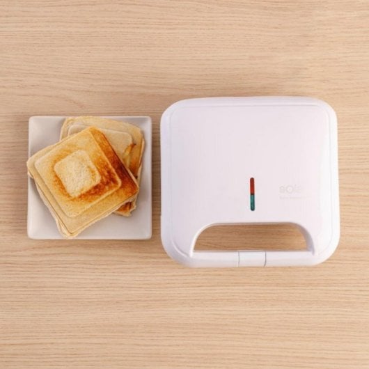 Sandwichera Solac Buon Sandwich II 750W Antiadherente Blanca 2 Sándwiches Compacta