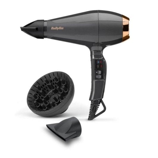 Sèche-cheveux Ionique Professionnel BaByliss 6719DE 2200W 3 Températures 2 Vitesses avec Accessoires Noir
