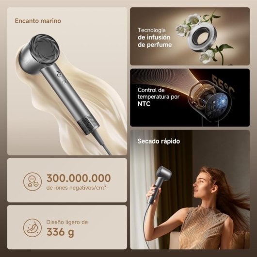 Sèche-cheveux Dreame Glory Mix 110000 RPM 55 °C 80 °C 58 dB Noir Monocrome